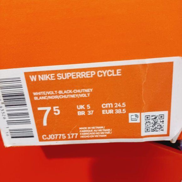 Sz 6.5,7,7.5 Women Nike SuperRep Cycle White Leopard Cycling Shoes CJ0775-177 - Picture 11 of 13